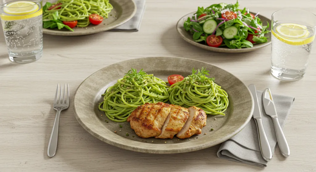 Green Spaghetti Dinner Plate