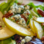 Pear and Blue Cheese Salad with candied pecans and balsamic vinaigrette